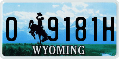 WY license plate 09181H