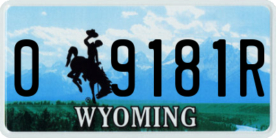 WY license plate 09181R