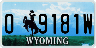 WY license plate 09181W