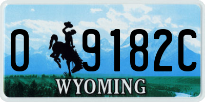 WY license plate 09182C