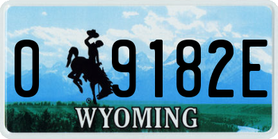 WY license plate 09182E
