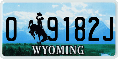 WY license plate 09182J