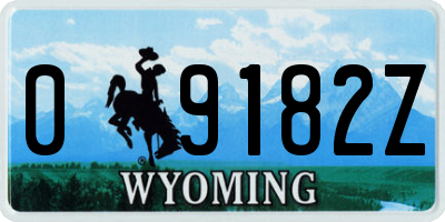 WY license plate 09182Z