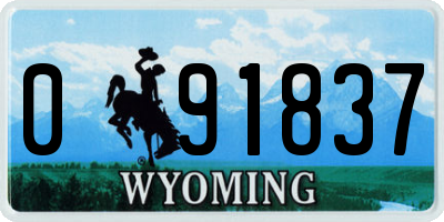 WY license plate 091837