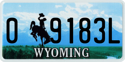 WY license plate 09183L