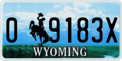 WY license plate 09183X