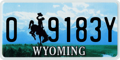 WY license plate 09183Y