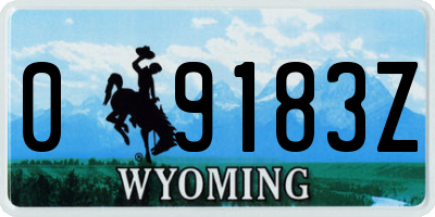 WY license plate 09183Z