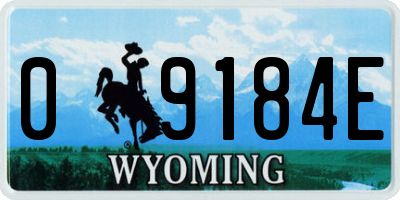 WY license plate 09184E