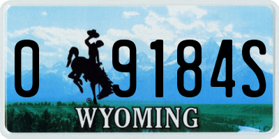 WY license plate 09184S