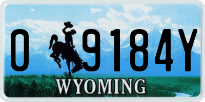 WY license plate 09184Y