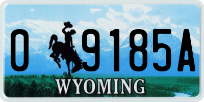 WY license plate 09185A