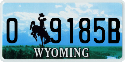 WY license plate 09185B