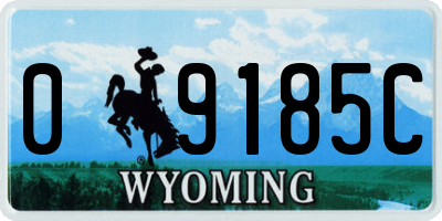 WY license plate 09185C
