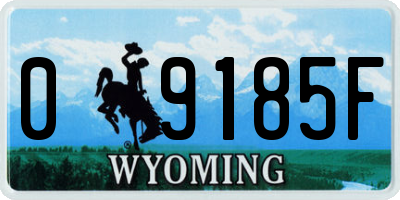WY license plate 09185F