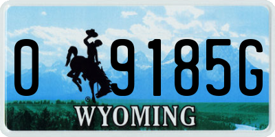 WY license plate 09185G