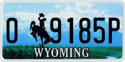 WY license plate 09185P