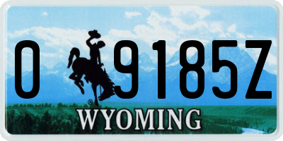 WY license plate 09185Z
