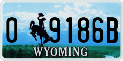 WY license plate 09186B
