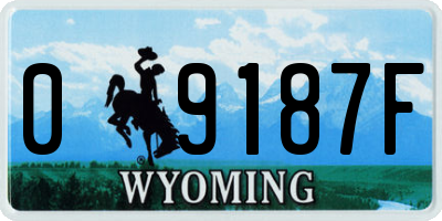 WY license plate 09187F