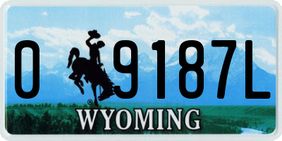 WY license plate 09187L