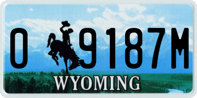 WY license plate 09187M