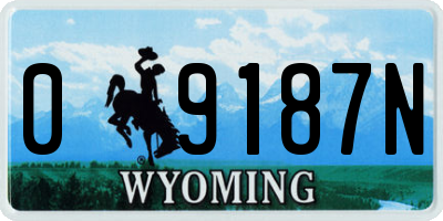 WY license plate 09187N