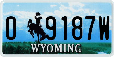 WY license plate 09187W