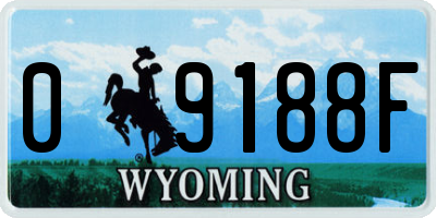 WY license plate 09188F
