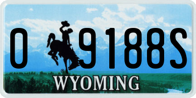 WY license plate 09188S