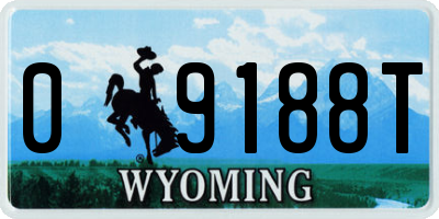 WY license plate 09188T