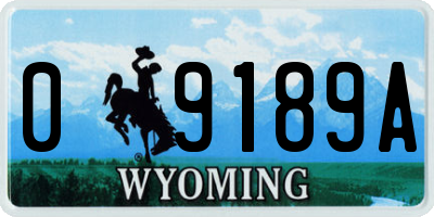 WY license plate 09189A