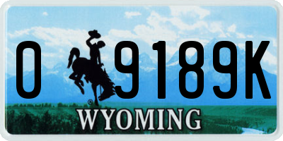 WY license plate 09189K