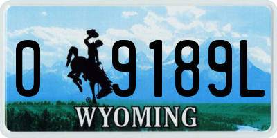 WY license plate 09189L