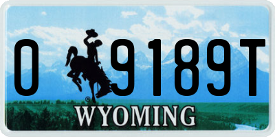WY license plate 09189T