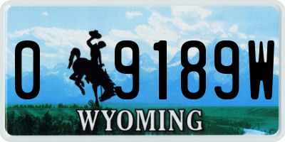 WY license plate 09189W