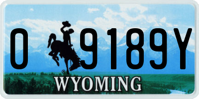 WY license plate 09189Y