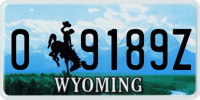 WY license plate 09189Z