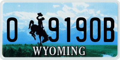 WY license plate 09190B
