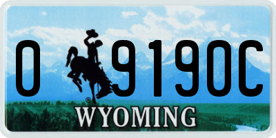 WY license plate 09190C