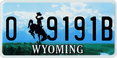 WY license plate 09191B
