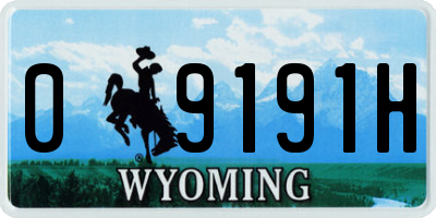 WY license plate 09191H