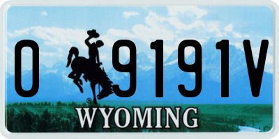 WY license plate 09191V