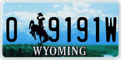 WY license plate 09191W