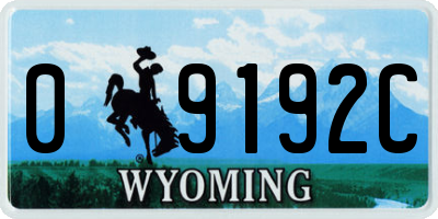 WY license plate 09192C