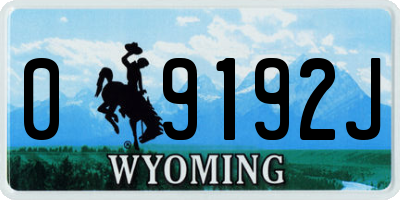 WY license plate 09192J