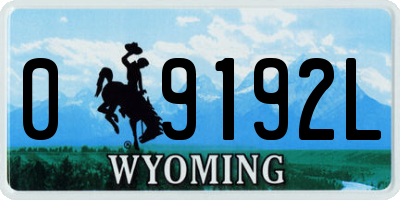 WY license plate 09192L