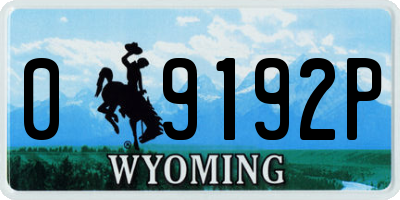 WY license plate 09192P