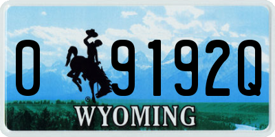 WY license plate 09192Q