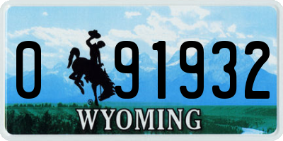WY license plate 091932